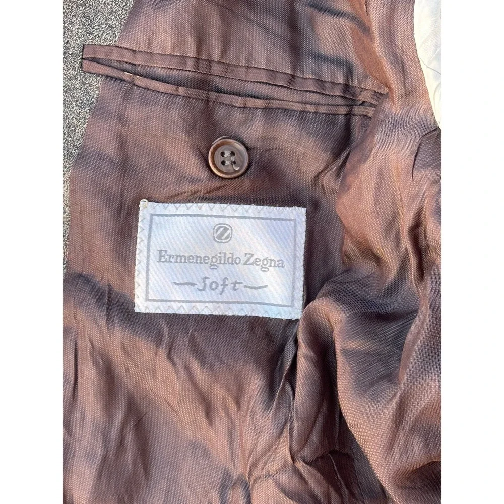 Ermenegildo Zegna Soft Brown Wool 3-Button Blazer Sport Coat Mens 40R Swiss Made